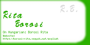 rita borosi business card